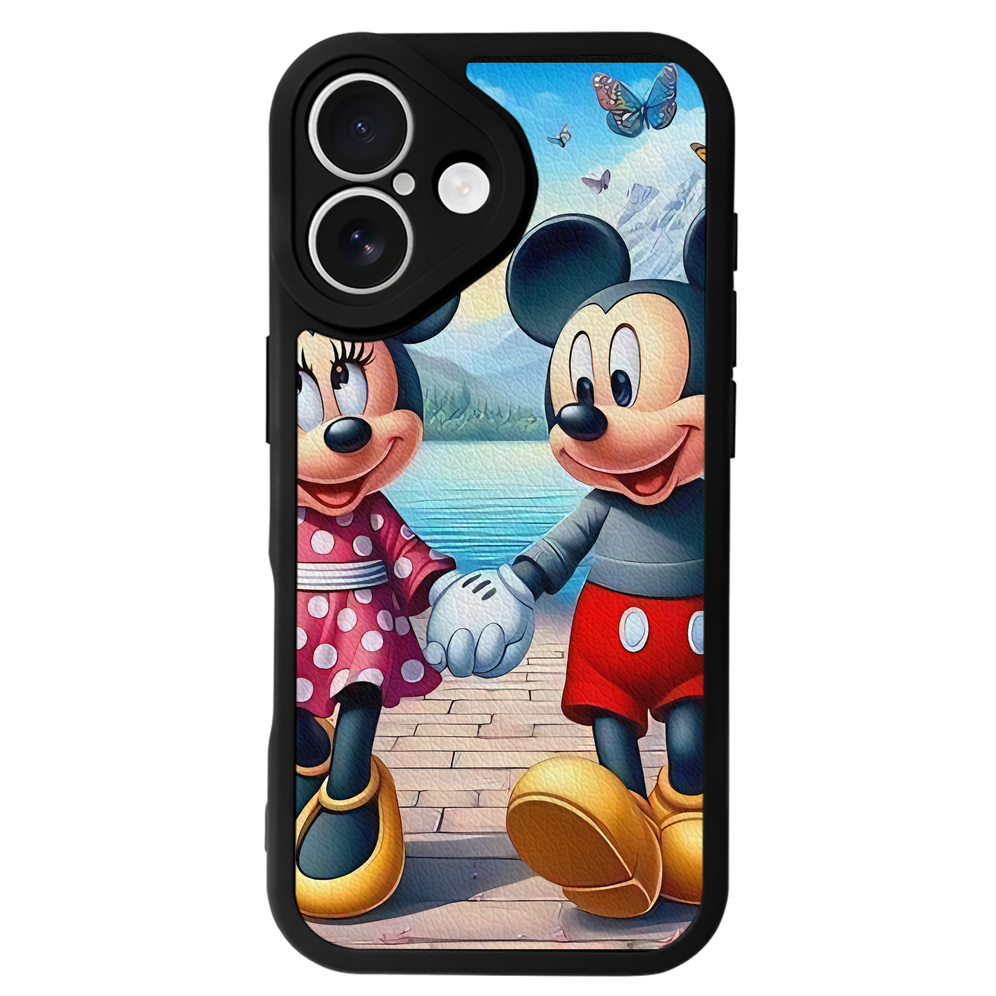 （画像用） ミッキーマウス Mickey Mouse 【iPhone 16シリーズ対応】シリコンスマホケース（レザー調） 材質：シリコン